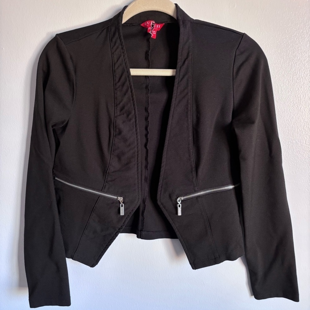 ⭐️⭐️⭐️Guess Black Women's Blazer with Zipper Accents